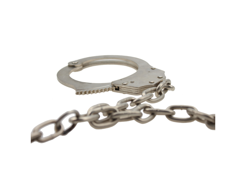 Nickel plated carbon steel handcuffs and legcuffs 2 in 1 FT0366